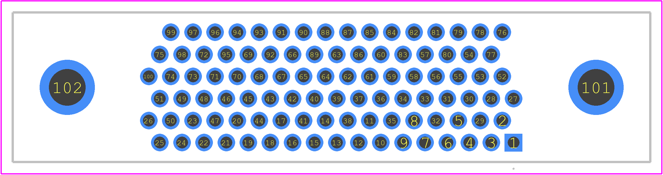 MWDM2L-100PCBSPN-.110 - Glenair PCB footprint - Other - Other - MWDM2L-100PCBSPN-.110-2