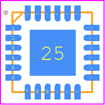 MMA043PP4 - Microchip PCB footprint - Quad Flat No-Lead - Quad Flat No-Lead - 24-lead 4 mm × 4 mm × 1.2 mm QFN package