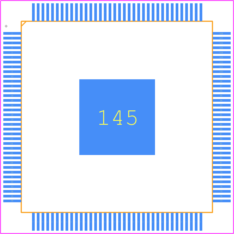 PIC32CK2051SG01144-I/4KB-SL3 - Microchip PCB footprint - Quad Flat Packages - Quad Flat Packages - 144-LEAD(PH)TQFP