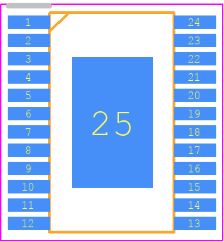 AL58221T24E-13 - Diodes Incorporated PCB footprint - Small Outline Packages - Small Outline Packages - TSSOP-24EP (Type A1-B)