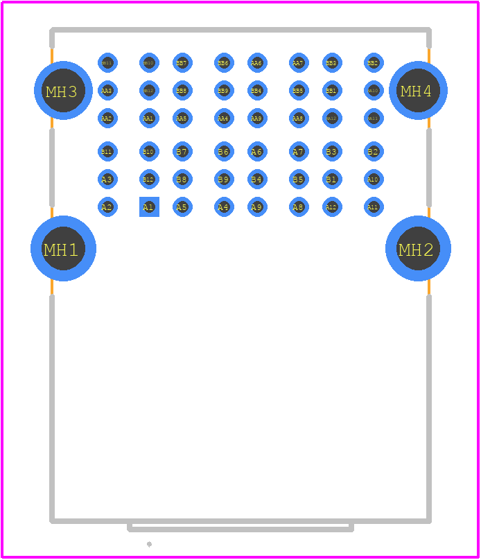 USB-C31-D-RA-CS2 - Adam Tech PCB footprint - Other - Other - USB-C31-D-RA-CS2-11