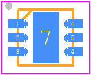 SC810ULTRT - SEMTECH PCB footprint - Small Outline No-lead - Small Outline No-lead - MLPD-UT6 2x2