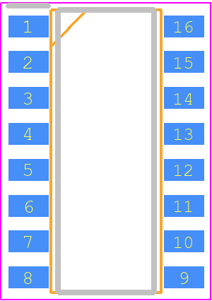 CH32V003A4M6 - WCH PCB footprint - Small Outline Packages - Small Outline Packages - SOP16 package