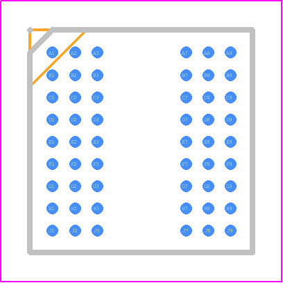 W9812G6KB-6I - Winbond PCB footprint - BGA - BGA - TFBGA 54 Ball