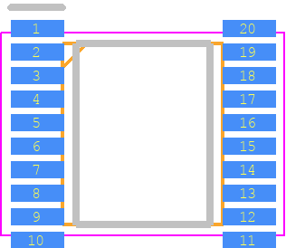 AF54RHC806ANT-R - Apogee Semiconductor PCB footprint - Small Outline Packages - Small Outline Packages - TSSOP-20