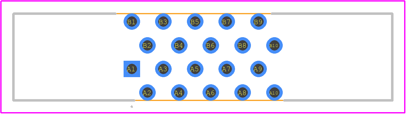 FX2B-20P-1.27DSA(71) - Hirose PCB footprint - Other - Other - FX2B-20P-1.27DSA(71)-3