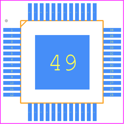 TB9M003FG - Toshiba PCB footprint - Quad Flat Packages - Quad Flat Packages - HTQFP48-0707-0.50-001