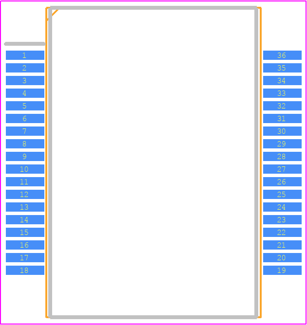TCB010FNG - Toshiba PCB footprint - Small Outline Packages - Small Outline Packages - P-HSSOP36-1116-0.65-001-2