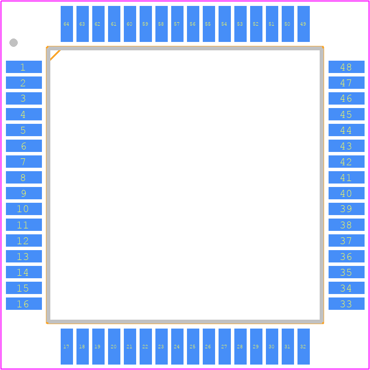 TMP89FS60FG - Toshiba PCB footprint - Quad Flat Packages - Quad Flat Packages - QFP64-P-1414-0.80A