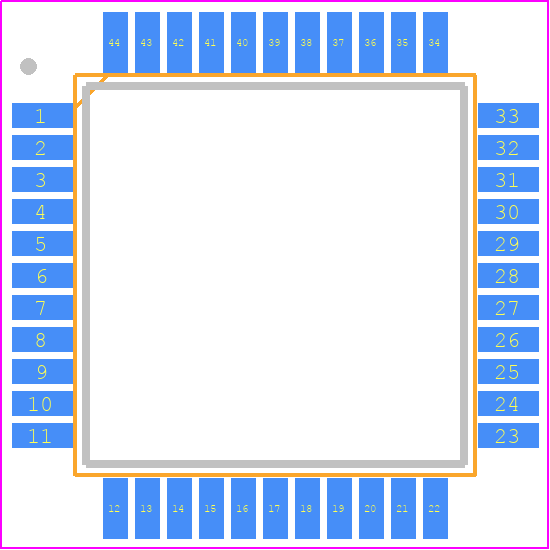 TMP89FS62VUG - Toshiba PCB footprint - Quad Flat Packages - Quad Flat Packages - LQFP44-P-1010-0.80A