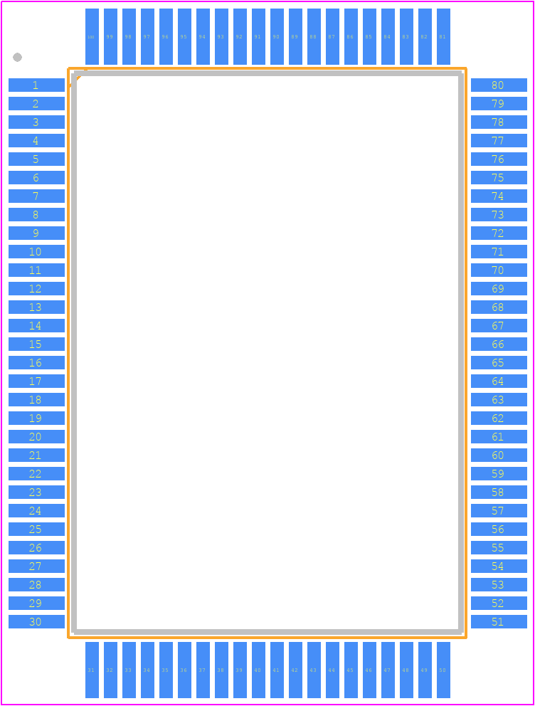 TMPM3HNFZADFG - Toshiba PCB footprint - Quad Flat Packages - Quad Flat Packages - P-QFP100-1420-0.65-003