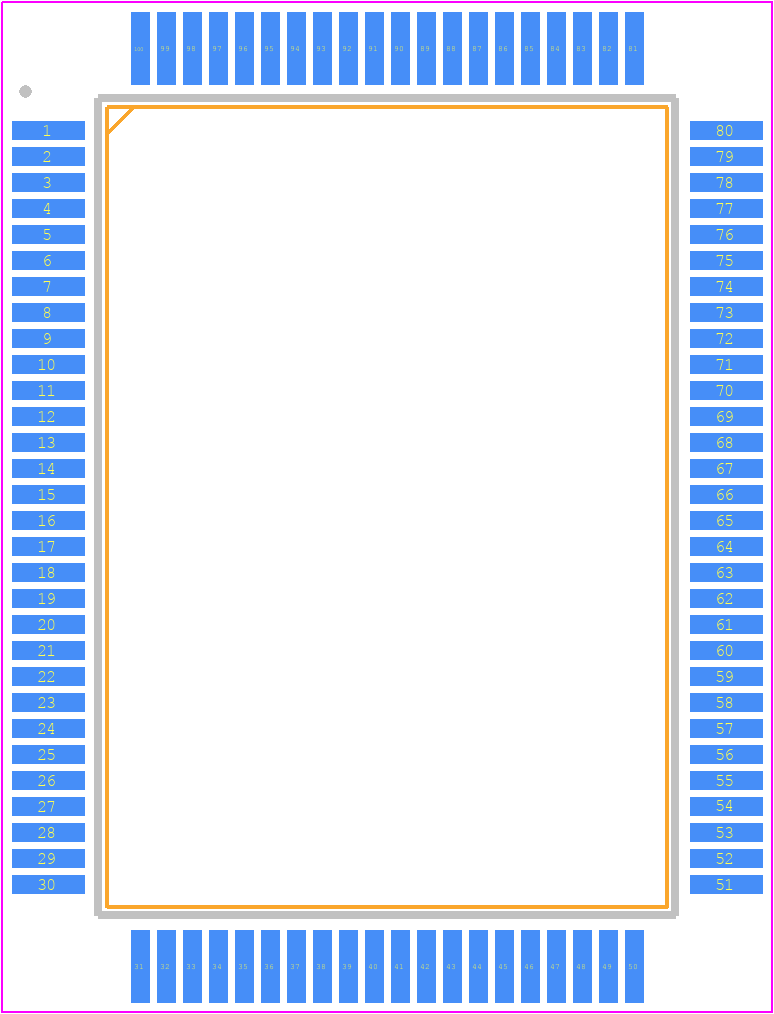 TMPM3U6FYDFG - Toshiba PCB footprint - Quad Flat Packages - Quad Flat Packages - TMPM380FWDFG