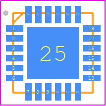 WM8711LGEFL - WOLFSON MICROELECTRONICS PCB footprint - Quad Flat No-Lead - Quad Flat No-Lead - 24 PIN QFN PLASTIC PACKAGE 4 X 4 X 0.9 mm BODY, 0.50 mm LEAD PITCH-