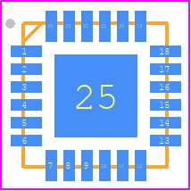 PI6CB33201 - Diodes Incorporated PCB footprint - Quad Flat No-Lead - Quad Flat No-Lead - PI6CB33201