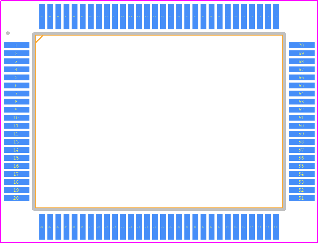 MB90F598PF - Ramxeed PCB footprint - Quad Flat Packages - Quad Flat Packages - 100-pin Plastic QFP  (FPT-100P-M06)