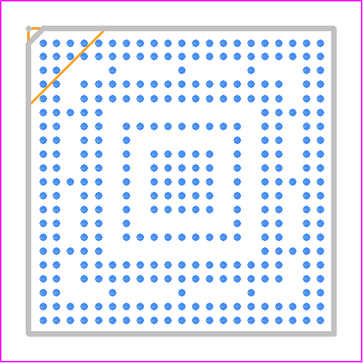 M2GL025-FCSG325I - Microchip PCB footprint - BGA - BGA - FCS325 (11mm X 11mm)