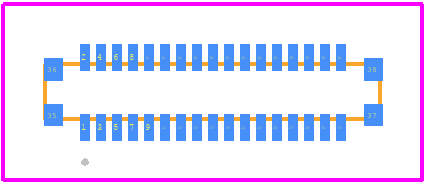 YXT-BB10-34P-02 - YXT PCB footprint - Other - Other - 8.36mm x 1.37mm x 0.62mm
