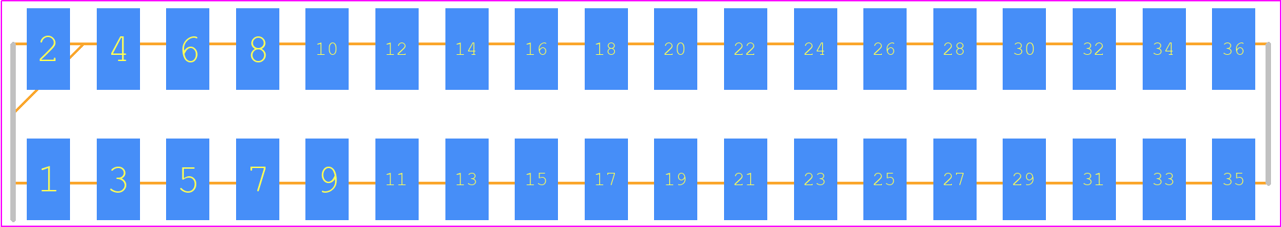 0015913360 - Molex PCB footprint - Header, Unshrouded - Straight SMD Pin - Header, Unshrouded - Straight SMD Pin - 0015913360--