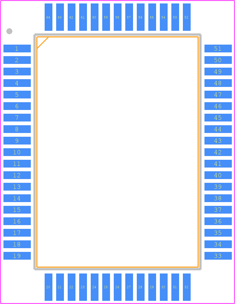 MB8431-90LPFQ - Ramxeed PCB footprint - Quad Flat Packages - Quad Flat Packages - FPT-64P-M06