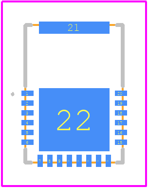 TP44100SG - Tagore Technology PCB footprint - Other - Other - 22 pin 5×7×0.8 mm QFN 