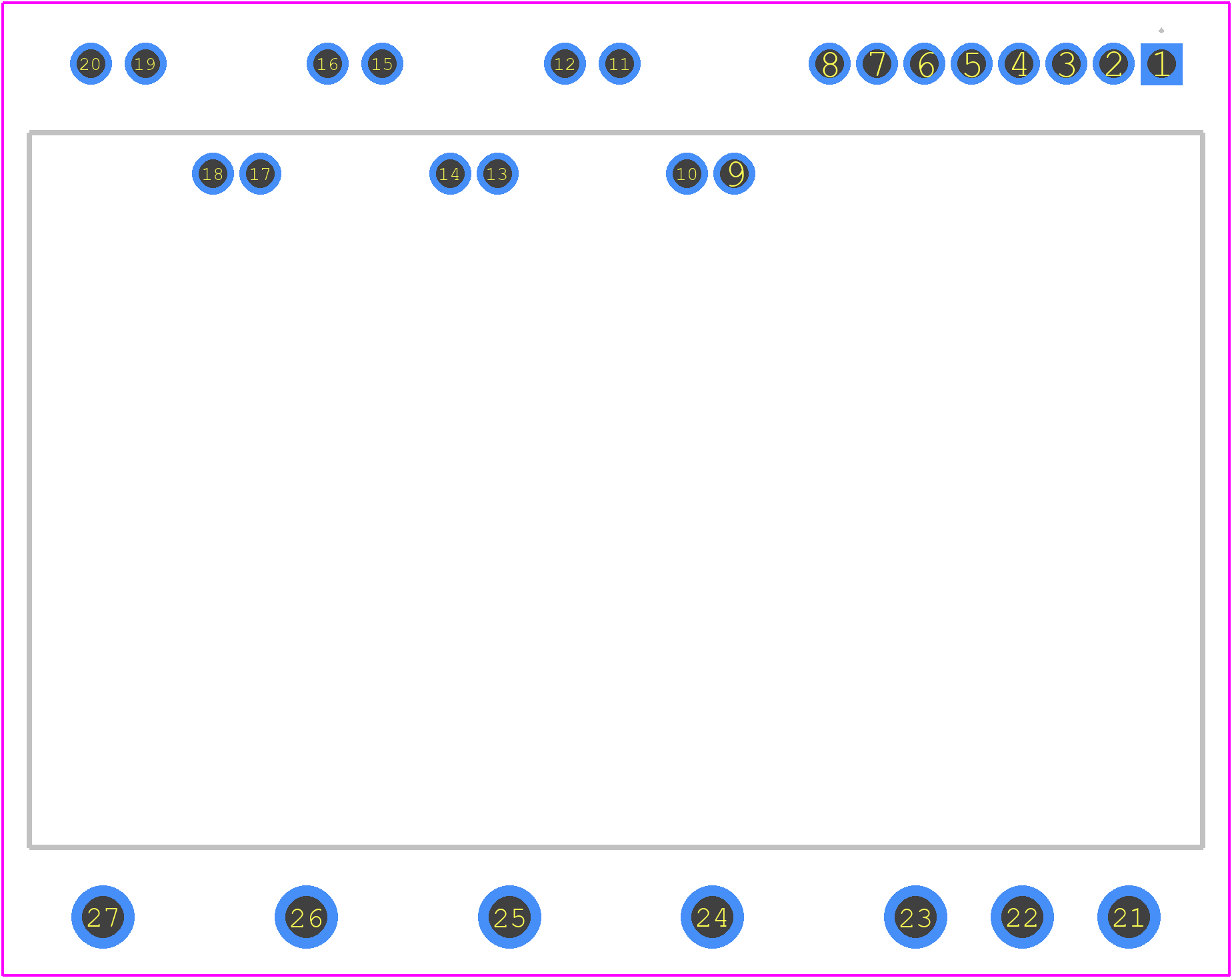 FNB35060T6S - onsemi PCB footprint - Other - Other - SPMQA−027 / 27LD, PDD STD, DBC DOUBLE DIP TYPE CASE MODDZ ISSUE O_2025