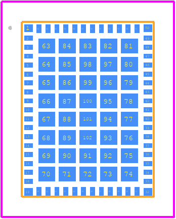 QM77048TR13 - Qorvo PCB footprint - Other - Other - 62 Pin 6.5x8.6 mm