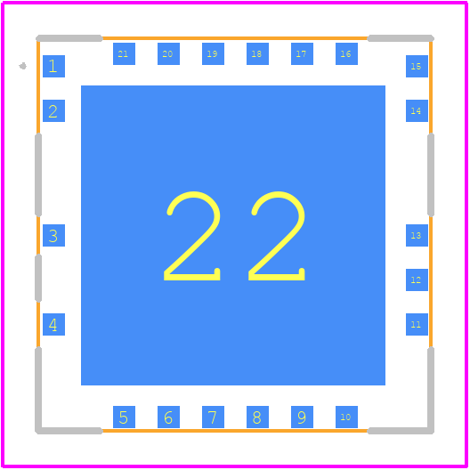 RFAM3620BSR - Qorvo PCB footprint - Other - Other - 21 pin, 11.0 mm x 11.0 mm x 1.375mm package