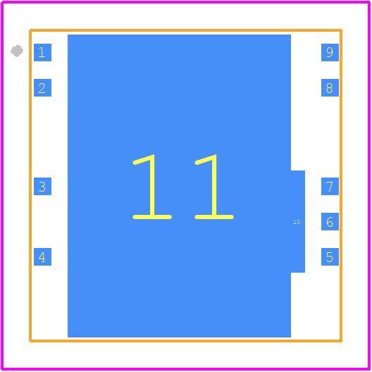 RFAM3790CSB - Qorvo PCB footprint - Other - Other - 9 pin, 11.0 mm x 11.0 mm x 1.375 mm package