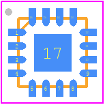 RFFM6205TR7 - Qorvo PCB footprint - Quad Flat No-Lead - Quad Flat No-Lead - Package: QFN, 16-pin, 2.5mm x 2.5mm x 0.5mm