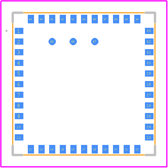 453-00083R - EZURIO PCB footprint - Other - Other - 47 pin 0.5 mm pitch LGA