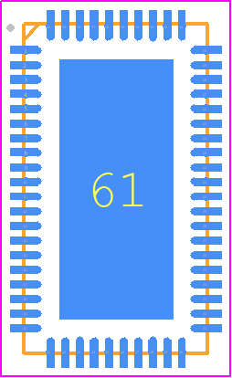 PI3DPX8121AZLEX - Diodes Incorporated PCB footprint - Quad Flat No-Lead - Quad Flat No-Lead - 60-TQFN (ZL)