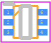 TPS562243DRLR - Texas Instruments PCB footprint - SO Transistor Flat Lead - SO Transistor Flat Lead - DRL0006A