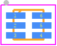 NCP715MX33TBG - onsemi PCB footprint - Small Outline No-lead - Small Outline No-lead - XDFN6