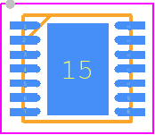 MP2110GQ - Monolithic Power Systems (MPS) PCB footprint - Small Outline No-lead - Small Outline No-lead - QFN-14 (3mm X 3mm)