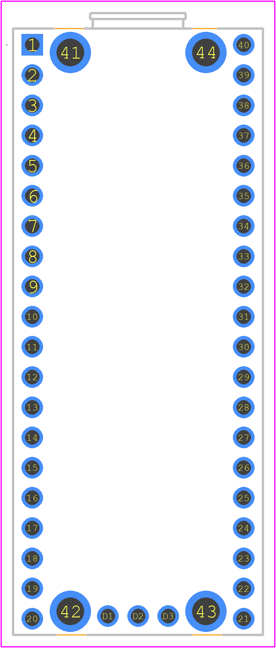 RASPBERRY-PI PICO 2 - RASPBERRY-PI PCB footprint - Other - Other - 40-Pin DIP (51mm x 21mm)