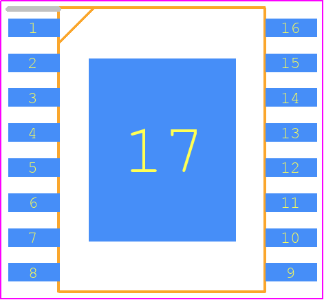 HI-8597PSIF - Holt Integrated Circuits Inc. PCB footprint - Small Outline Packages - Small Outline Packages - 16 PIN PLASTIC SMALL OUTLINE - WB SOIC (16HWE)