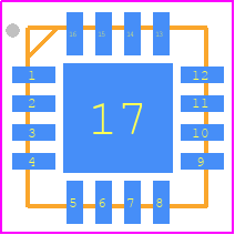 RT9134GQV - RICHTEK PCB footprint - Quad Flat No-Lead - Quad Flat No-Lead - V-Type 16L QFN 4x4 Package