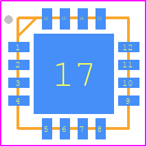 MAS6510 - MICRO ANALOG SYSTEMS OY PCB footprint - Quad Flat No-Lead - Quad Flat No-Lead - MAS6510