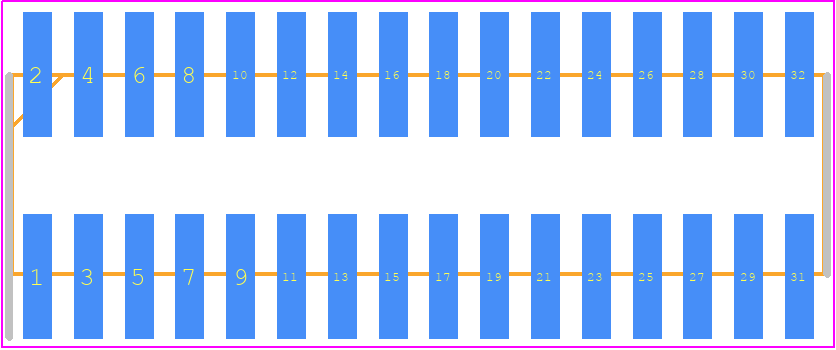 FTR-116-01-L-D - SAMTEC PCB footprint - Header, Unshrouded - Straight SMD Pin - Header, Unshrouded - Straight SMD Pin - FTR-116-01-L-D