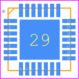 CS8416K-CNZ - Cirrus Logic PCB footprint - Quad Flat No-Lead - Quad Flat No-Lead - 28-PIN QFN(5 x 5mm body)
