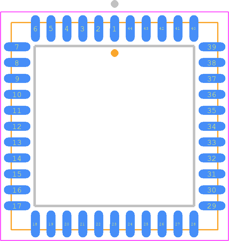 AT89C51IC2-SLSIL - Microchip PCB footprint - Plastic Leaded Chip Carrier - Plastic Leaded Chip Carrier - PLCC44