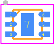GRF2133W-EVB - Guerrilla RF PCB footprint - Small Outline No-lead - Small Outline No-lead - DFN 1.5 x 1.5 6l
