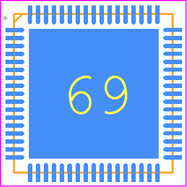 STM32WB55RGV6TR - STMicroelectronics PCB footprint - Quad Flat No-Lead - Quad Flat No-Lead - VFQFPN68