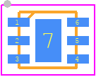 NST118 - NOVOSENSE PCB footprint - Small Outline No-lead - Small Outline No-lead - DFN (6)