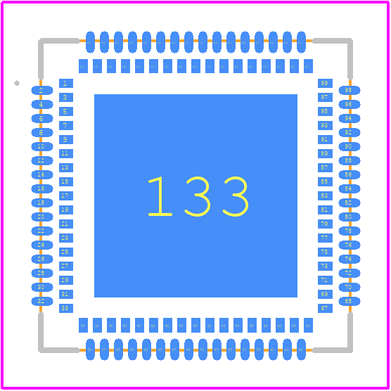 LAN9646-I/MXX - Microchip PCB footprint - Other - Other - 132-Lead Very Thin Plastic Quad Flat, No Lead Package (MXX) - 11x11x0.9 mm Body [DVQFN]; Dual Row, Punch