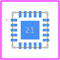 MAXM20343AMP+ - Analog Devices PCB footprint - Other - Other - 20-pin 3.5mm x 3.5mm x 1.45mm uSLIC package