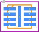 LT8607BEDC#TRMPBF - Analog Devices PCB footprint - Small Outline No-lead - Small Outline No-lead - DC8 Package 8-Lead Plastic DFN (2mm × 2mm) (Reference LTC DWG # 05-08-1939 Rev Ø) Exposed Pad Variation 