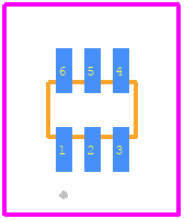 TPCG-1852+ - Mini-Circuits PCB footprint - Other - Other - 0805 (2012 Metric), 6 PC Pad