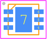 ASR002 - NVE PCB footprint - Small Outline No-lead - Small Outline No-lead - 2.5 x 2.5 mm TDFN6 Package