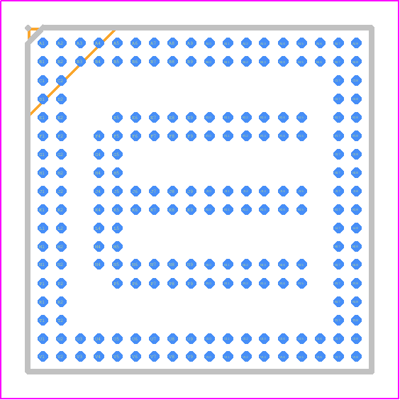 HV7322-V/AGA - Microchip PCB footprint - BGA - BGA - HV7322-V/AGA